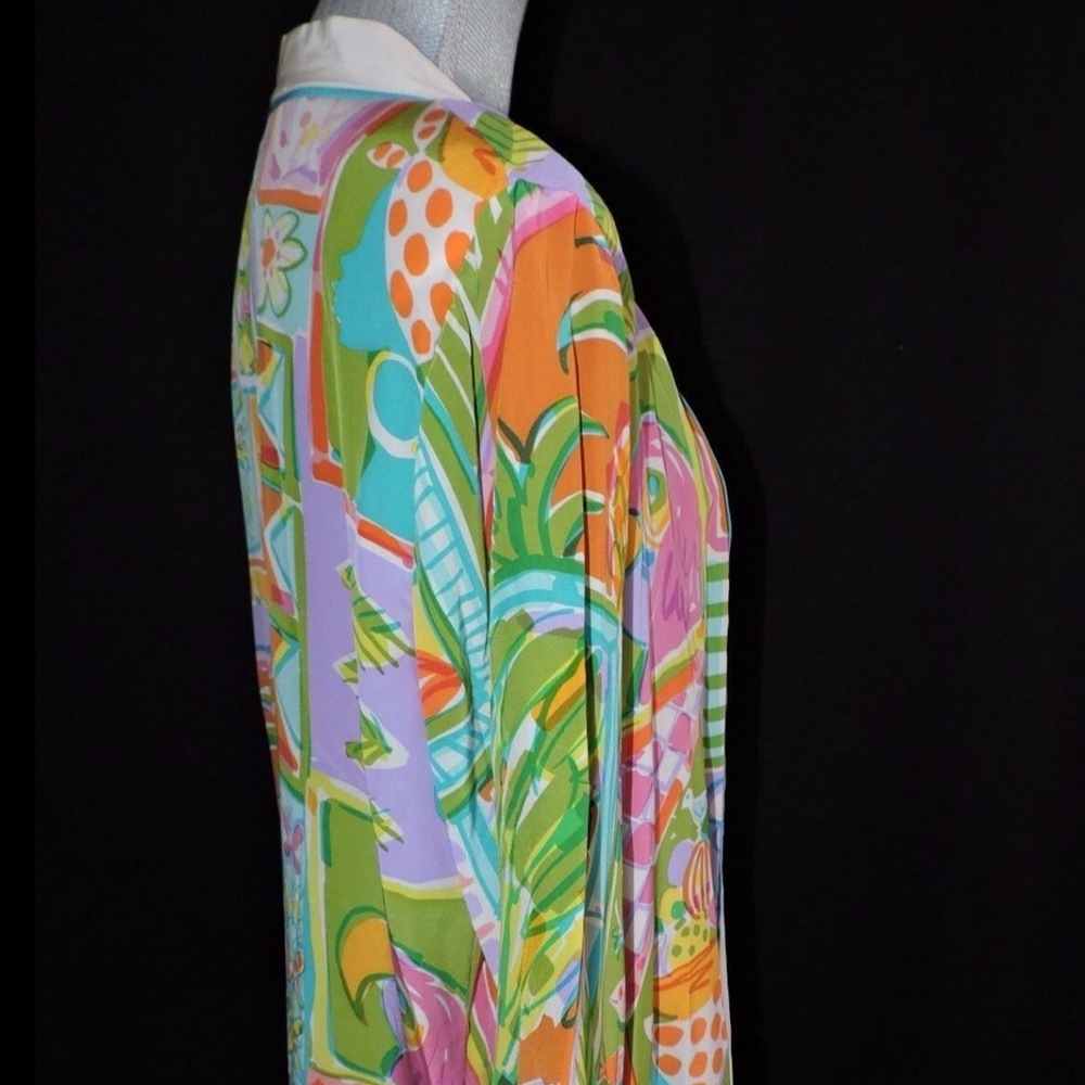 Bob Mackie Silk Shirt Open Front Blouse Small - Picture 12 of 13